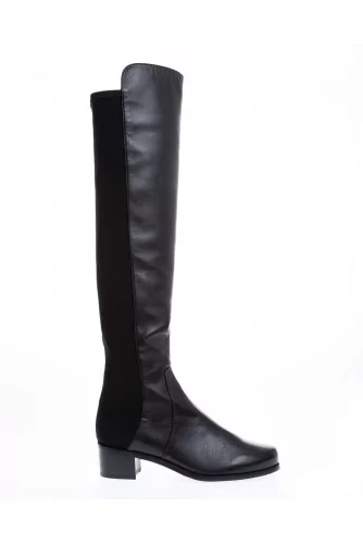 Nappa leather and stretch thigh high boots 40