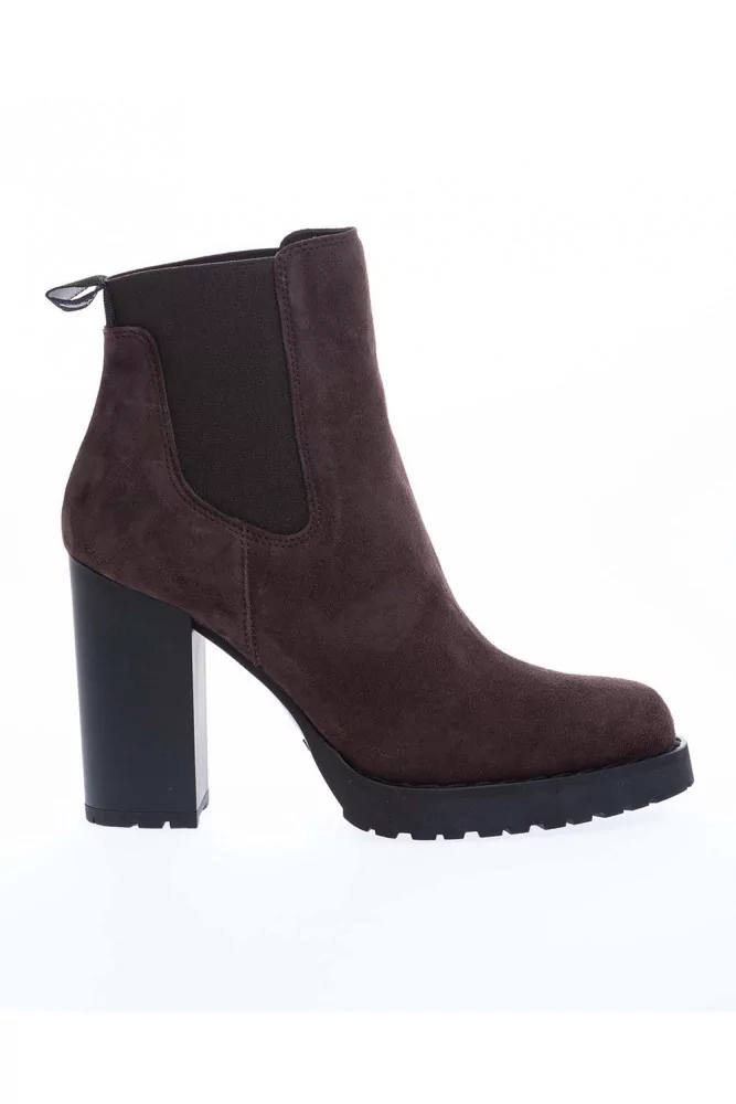 Hogan - Beattle - Bottines en suede avec élastiques 85 36 Marron
