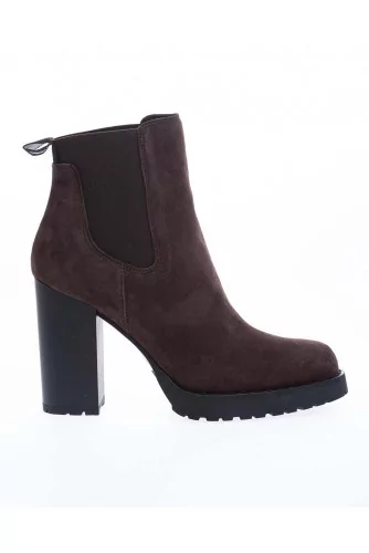 Boots Hogan "Beattle" marron 2 élastiques pour femme