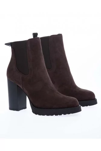 Boots Hogan "Beattle" marron 2 élastiques pour femme