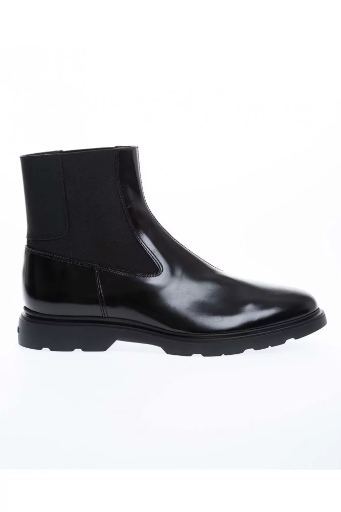 Route Chelsea - Glazed calf leather boots with elastics