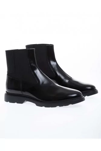 Route Chelsea - Glazed calf leather boots with elastics