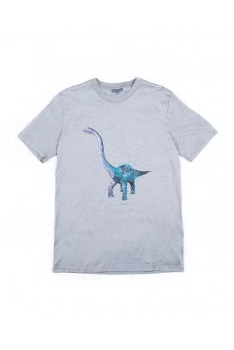 T-shirt Lanvin gris imprimé dinosaure multicolor