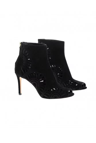 Leyla - Split leather low boots with open toe 85