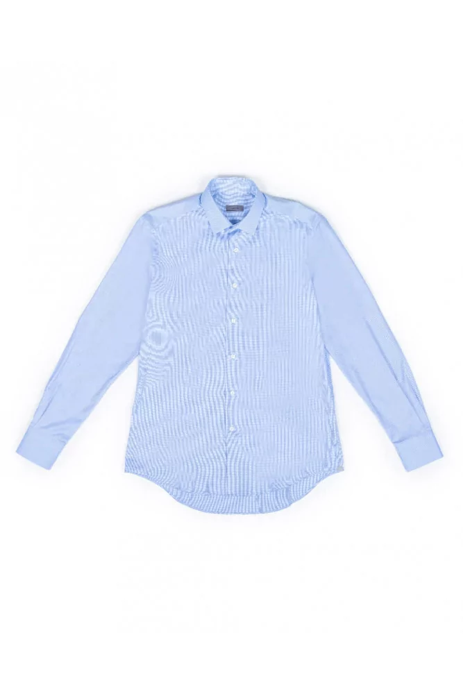 Chemise simple slim fit en coton avec petit col 38 bleu