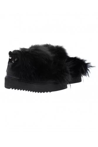 Boot fourré mouton noir zipé dos Town Femme