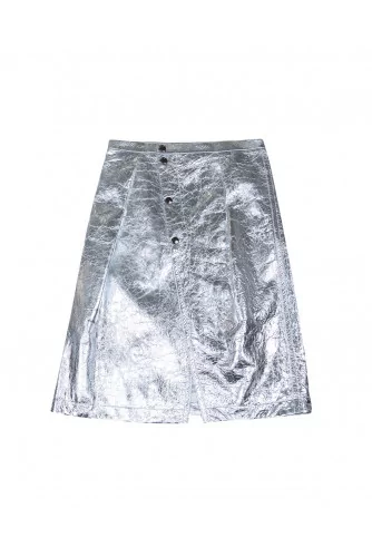 Nappa leather asymmetrical skirt