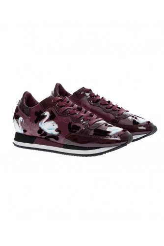 Tennis "TROPEZ BRIGHT" Bordeaux avec cygnes peints Hogan Femme