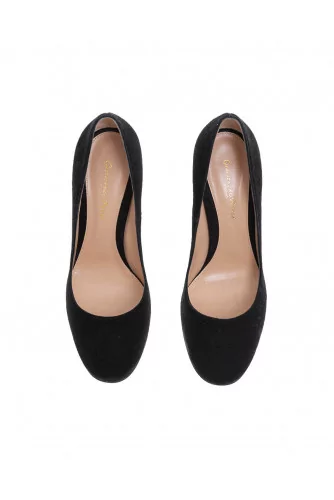 Suede pumps with large heel 100