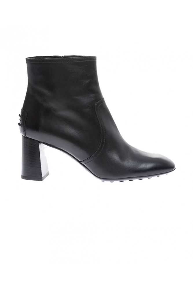 Tod's - Bottines en cuir de veau avec bout carré 60 39 1/2 noir