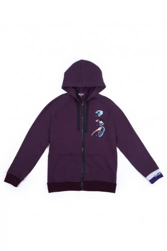 Sweat-shirt Lanvin zipé avec capuche bordeaux