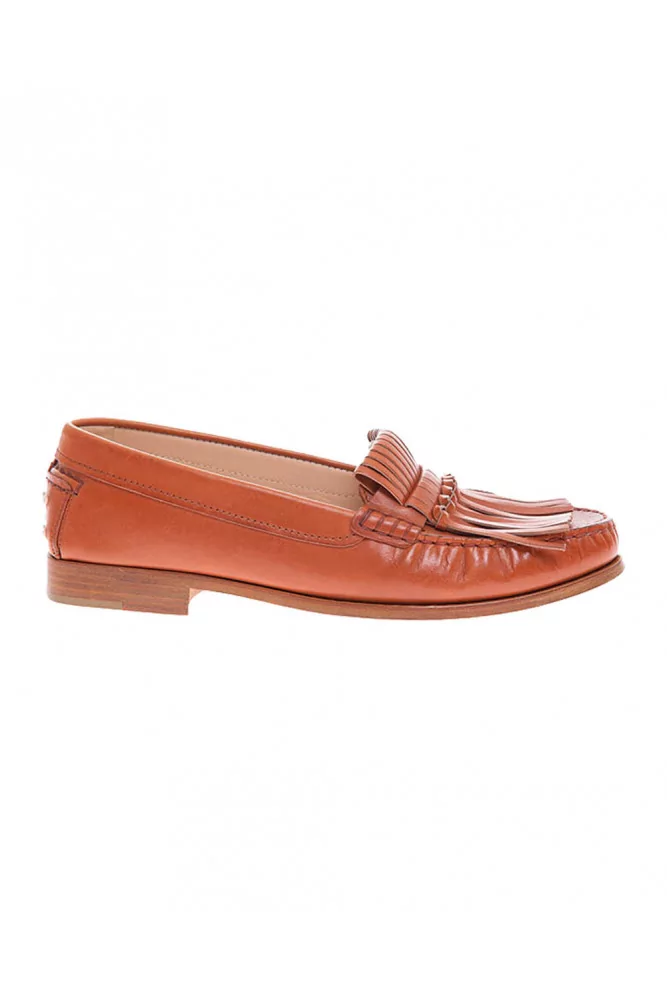 Mocassins avec frange fine Cognac Tod's fmme