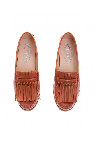 Mocassins avec frange fine Cognac Tod's fmme