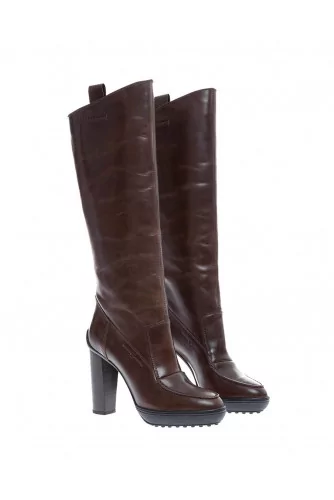 Patina calf leather high boots 100