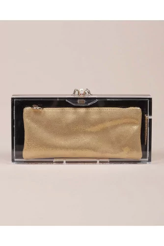 Achat Perspex - Transparent plexi clutch bag with gold colored bag inside - Jacques-loup