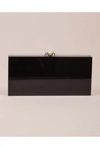 Perspex - Minaudière en plexi transparent avec sac intérieur doré