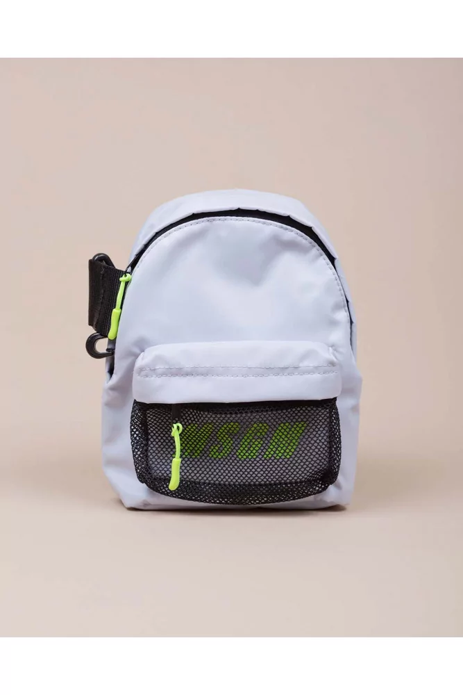 MSGM Mini tissue backpack with zip white yellow black for women
