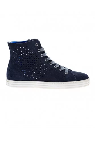 Suede hi-top sneakers