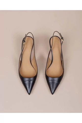 Penelope - Leather pumps with toe-cap