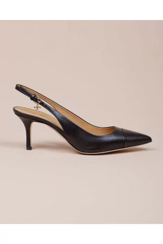 Penelope - Leather pumps with toe-cap