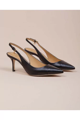 Penelope - Leather pumps with toe-cap