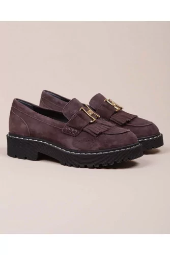 Achat Suede moccasins penny strap of fringes 40 - Jacques-loup