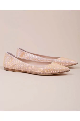 Ballerines en suede recouvert de strass