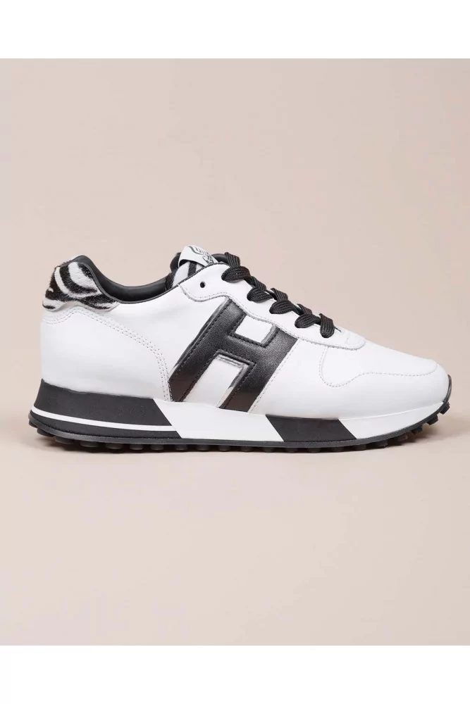 Hogan - H383 - Baskets en cuir et textile avec motifs animaliers 40 36 1/2 multicolor