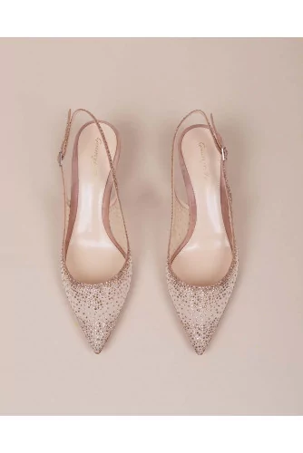 Transparent cut-shoes pointed tip and strass