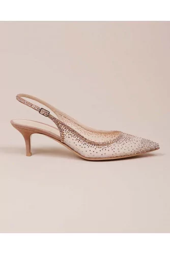 Transparent cut-shoes pointed tip and strass