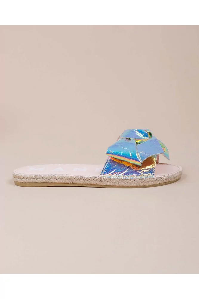 Manebi pour Jacques Loup - Mules plates en cuir brillant métallisé 38 multicolor