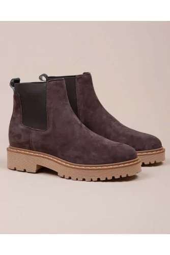 Chelsea - Bottines en croûte de cuir avec élastiques 30