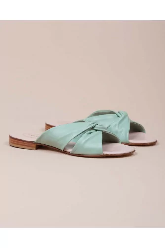 Mules en cuir nappa bandes croisées torsadées 10