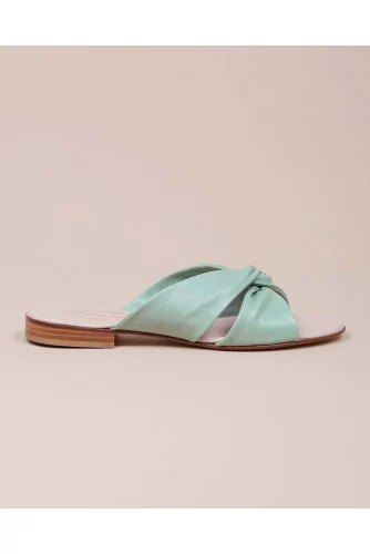 Nappa leather mules with twisted strips 10