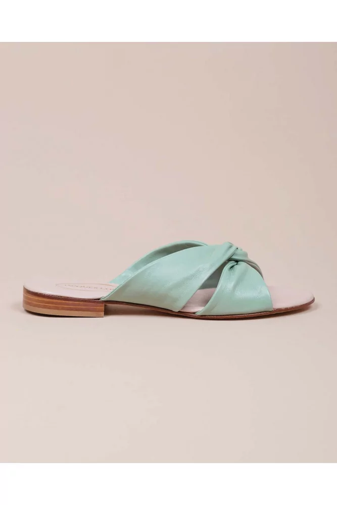 Nappa leather mules with twisted strips 10