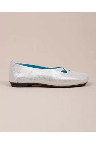 Glittering leather ballerinas