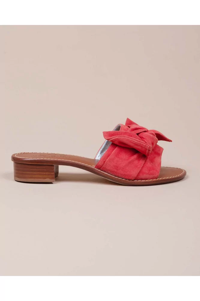 Jacques Loup - Mules en suede avec gros noeud 25 36 corail