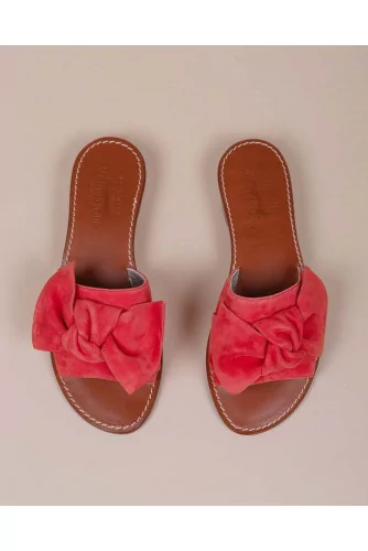 Suede mules with large knot 25