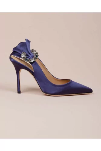Penelope - Satin cut shoe with strass buckle 100