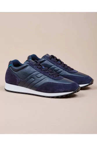 Running H86 - Suede and split leather sneakers with quilted H