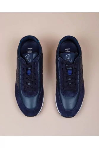 Running H86 - Suede and split leather sneakers with quilted H