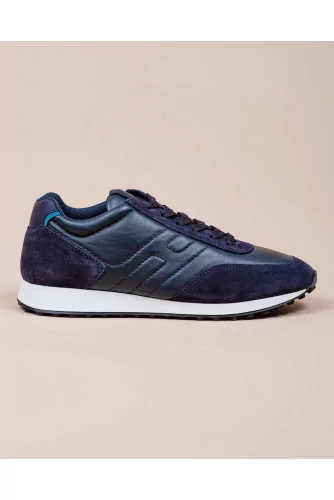 Running H86 - Suede and split leather sneakers with quilted H