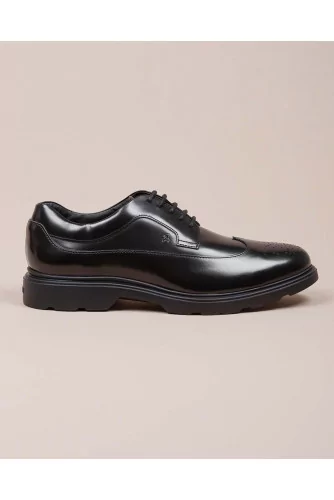 Achat Route - Glazed calf leather derby shoes decorative perforations - Jacques-loup