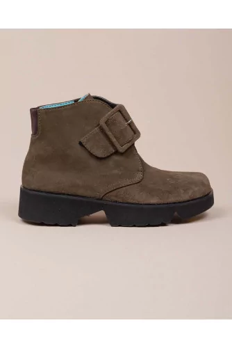 Achat Split leather derby boot with buckle - Jacques-loup