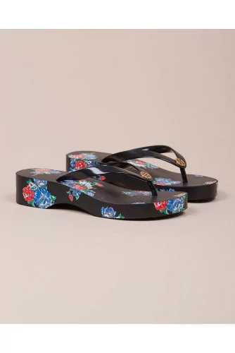 Flip Flop - Tongs compensées avec fleurs décoratives 45