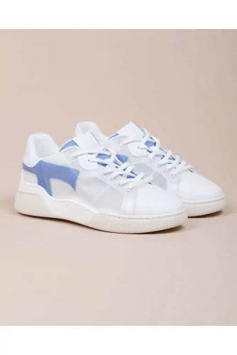 Achat Cassetta Leggera - Opaque tulle and leather sneakers - Jacques-loup