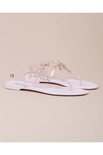 Thong sandals with Swarovski crystals