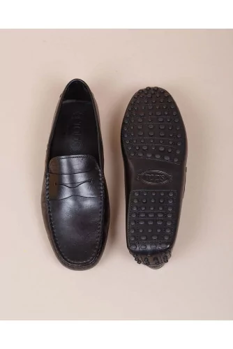 Calf leather moccasins with gomini stub