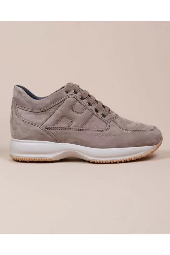 Interactive - Nubuck sneakers with stitched and padded H