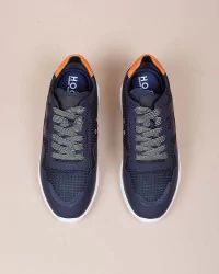 I-Cube - Bi-material sneakers with orange buttress